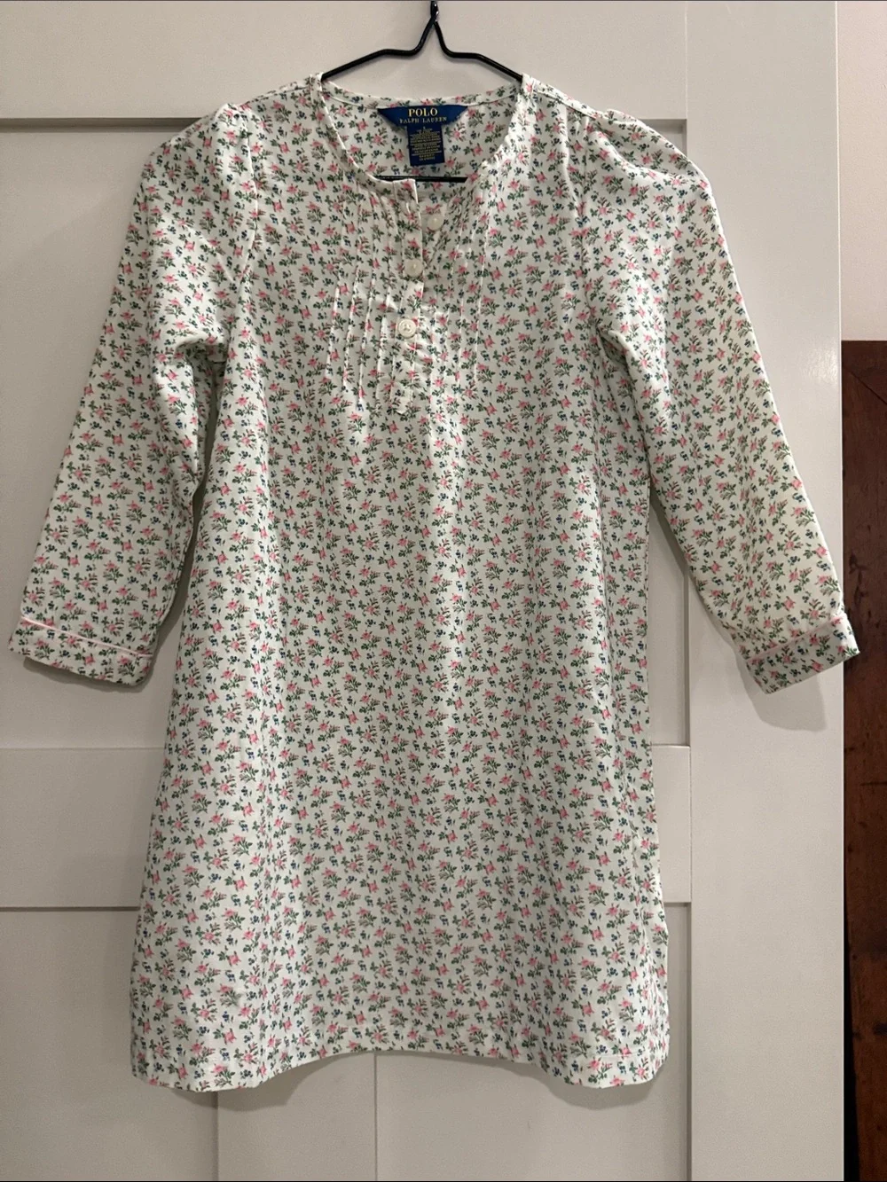 Polo by Ralph Lauren Kids White Floral Long-Sleeve Pajama Nightgown